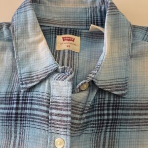 Levi's Light Blue Plaid Button-Up Shirt